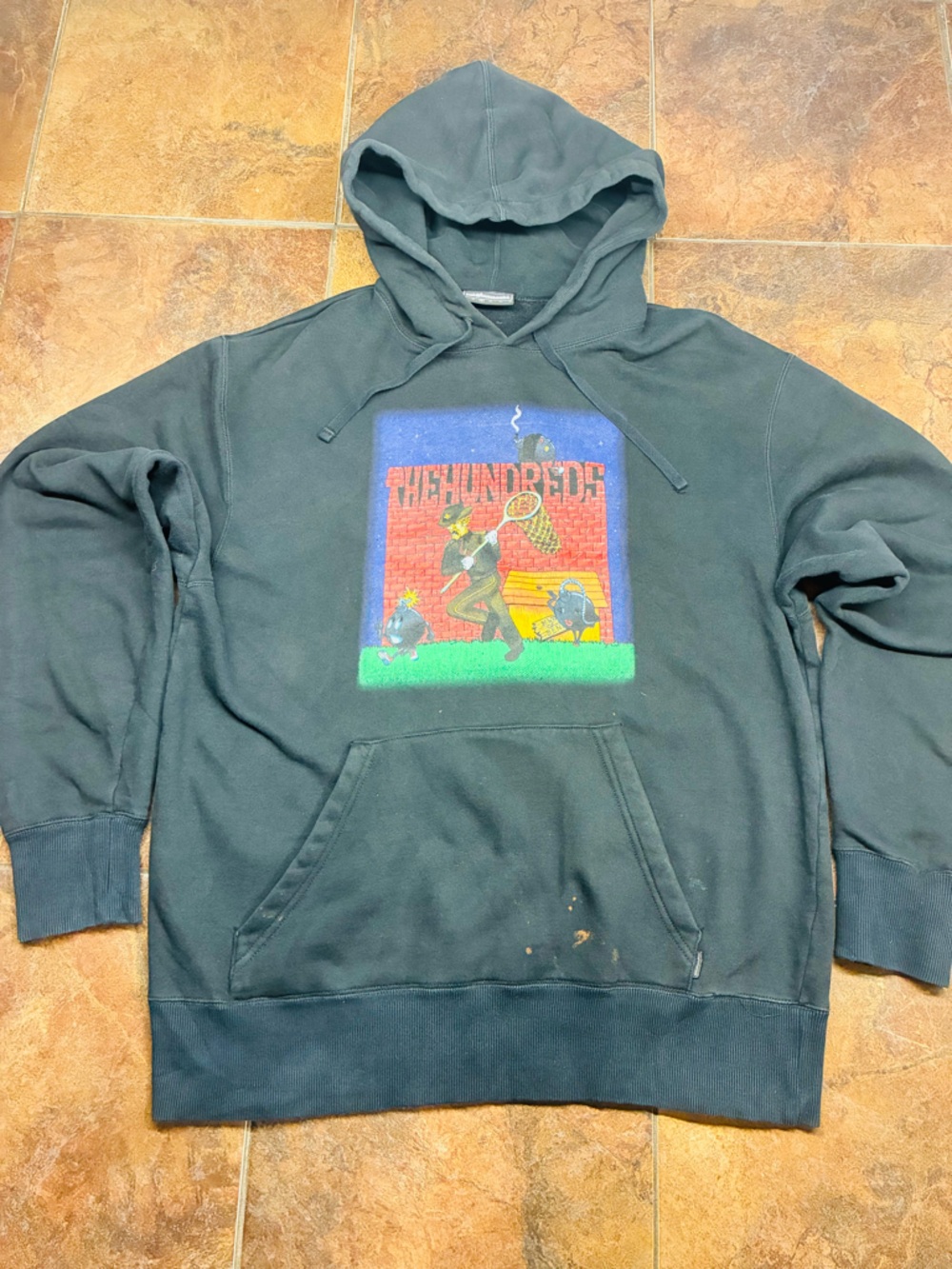 The Hundreds Dark Green Graphic Pullover Hoodie